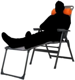 Portal Outdoor Ken Reclining Chair Grey With A Blue Headrest And Stitching Complete With Anna Footrest -Vango Camping Shop 416xcxsr8sl. ac sl1000 1 1