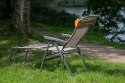 Portal Outdoor Ken Reclining Chair Grey With A Green Headrest And Stitching Complete With Anna Footrest -Vango Camping Shop 81wnv9kygnl. ac sl1500 1