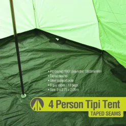 Summit Camping Festival 4 Person Hydrahalt Tipi Tent - GREEN 571046G 8 Summit Camping Festival 4 Person Hydrahalt Tipi Tent - GREEN 571046G -Vango Camping Shop 91p6yzl gvl. ac sl1500 1