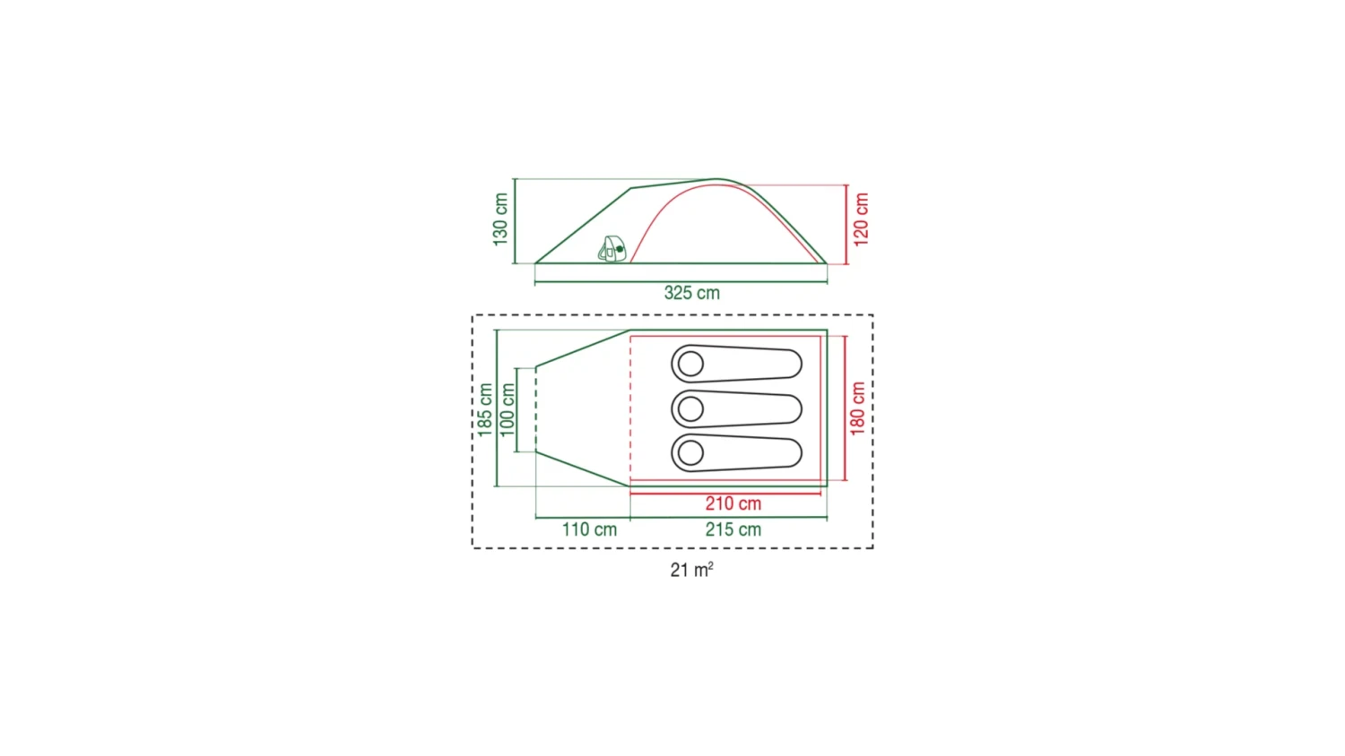 Coleman Darwin 3 Plus Tent 2176904 2 Coleman Darwin 3 Plus Tent 2176904 - Image 2