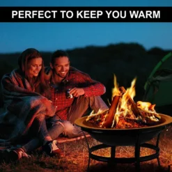 Large Steel Metal Fire Pit For Outdoor Garden Patio Heater Camping Bowl With Lid & Poker -Vango Camping Shop firepit7 1024x1024