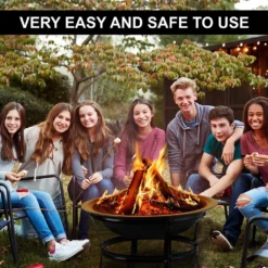 Large Steel Metal Fire Pit For Outdoor Garden Patio Heater Camping Bowl With Lid & Poker -Vango Camping Shop firepit8 1024x1024