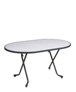Alco Steel Folding Heavy Duty Oval Table 140cmx90cm Graphite R35GCG